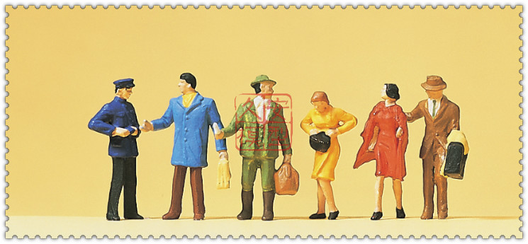 久安铁道 仿真人物 微缩小人 1:87 PREISER 14029 月台上的旅客