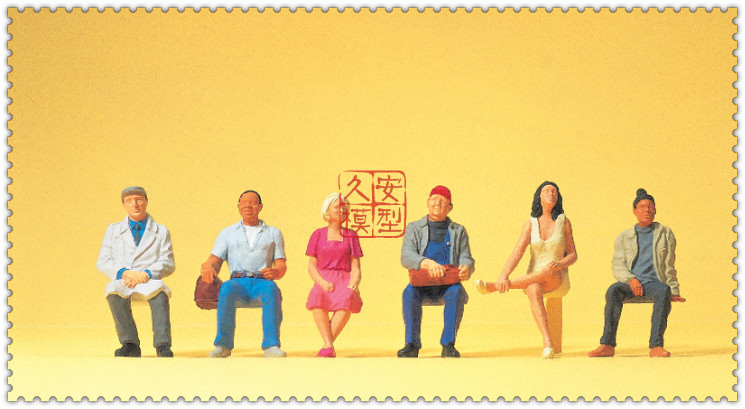 久安铁道 仿真人物 微缩小人 1:87 PREISER 10537 坐着的旅客