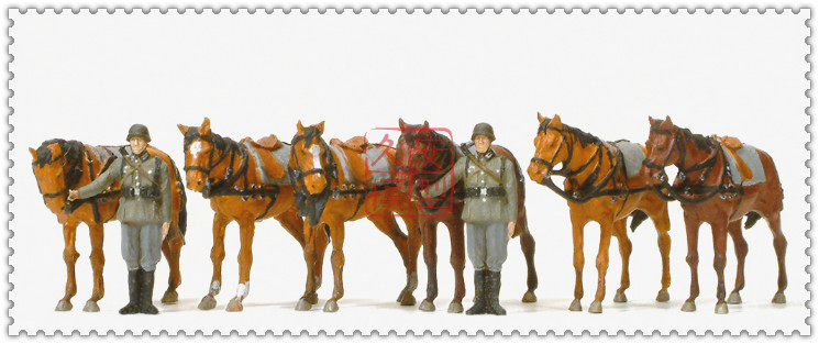 素体兵人 1:87 preiser 16597 无涂装 牵马的德军士兵