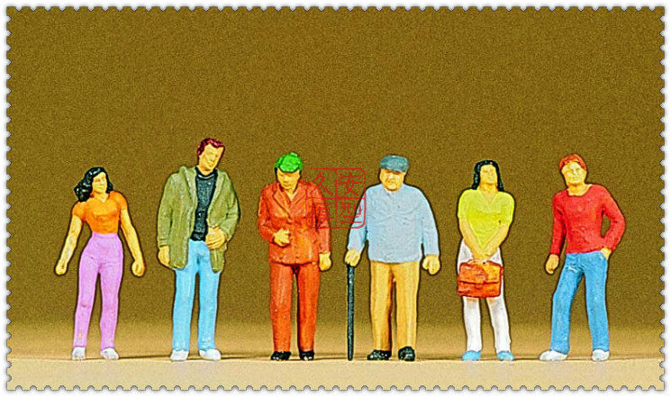 久安铁道 仿真人物 微缩小人 1:87 preiser 10117 街边的路人