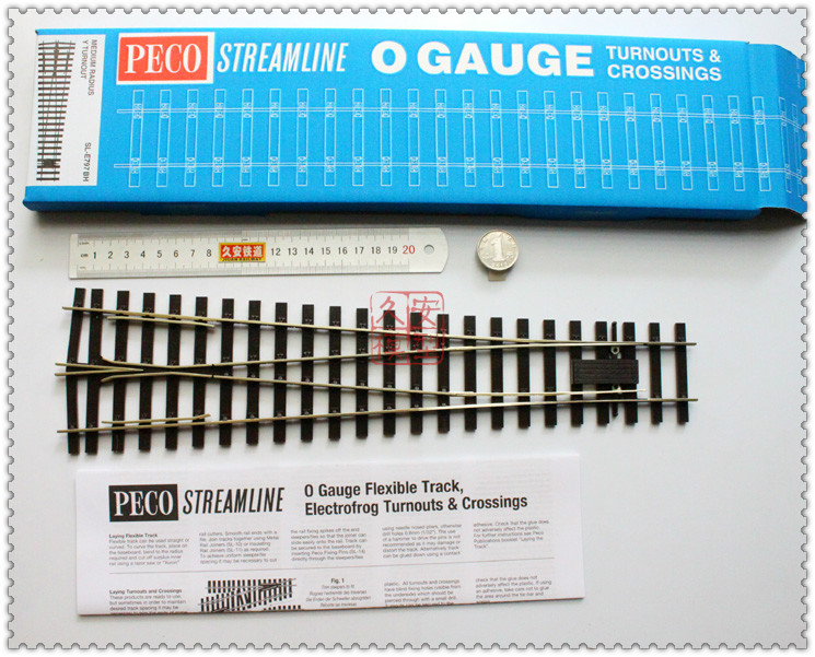 PECO 火车模型轨道 O比例1:43.5 SL-E797BH 中号道岔 Y岔CODE124