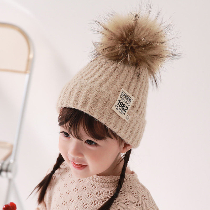 韩国宝宝帽子毛球针织帽毛线秋冬季男童女童婴幼儿1-2-3岁儿童帽