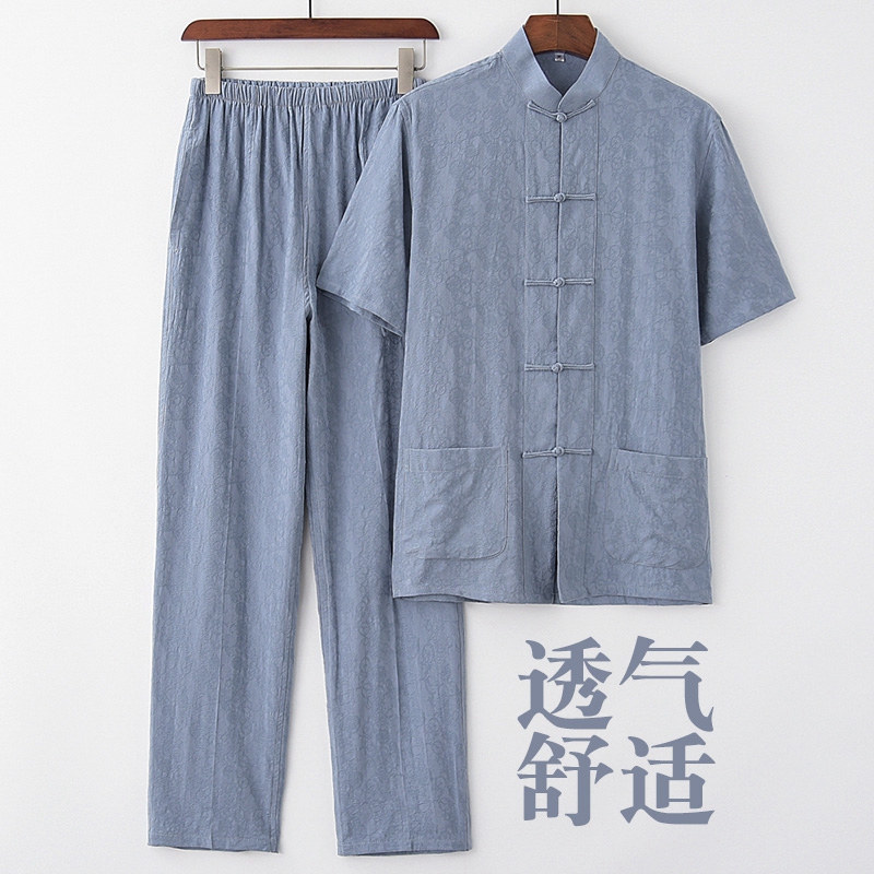 中老年唐装短袖夏季衣服夏装套装