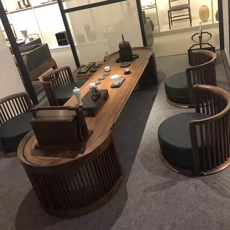 黑胡桃白蜡木实木中式茶桌椅简约实木桌新中式茶台办公室酒店民宿,住宅家具,家用茶台/茶桌,淘宝优惠券,粉丝福利购,淘宝优惠卷