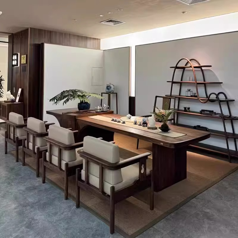 新中式黑胡桃木白蜡木实木茶桌椅组合2026新款现代简约茶室办公室,住宅家具,家用茶台/茶桌,淘宝优惠券,粉丝福利购,淘宝优惠卷