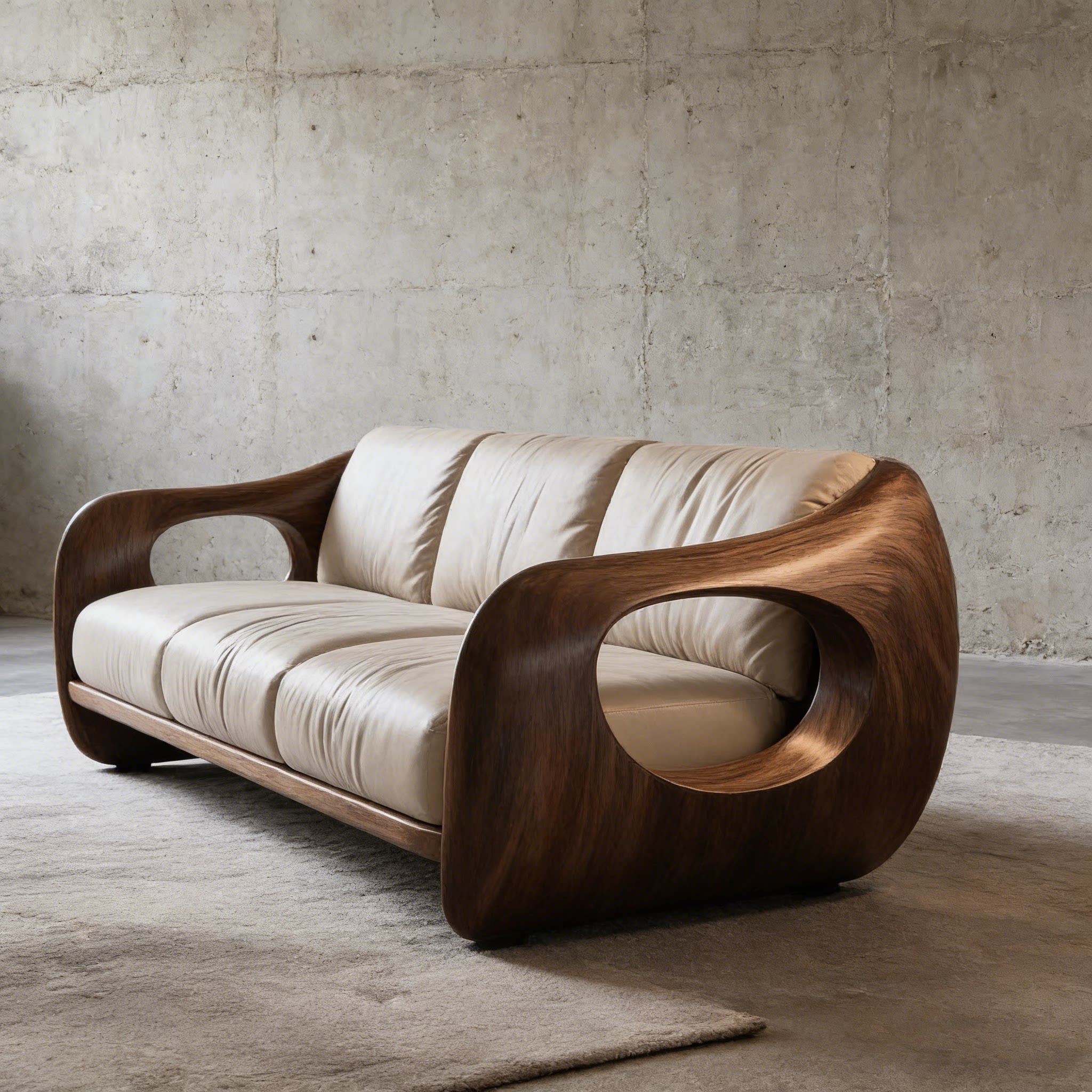 中古风客厅实木沙发2026新款胡桃木布艺沙发小户型三人位直排沙发