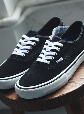 VANS范斯 Aut Pro男女款经典低帮耐磨黑色专业滑板鞋VN0A3479A6O