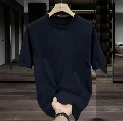 重磅纯棉纯色短袖T恤男女打底衫