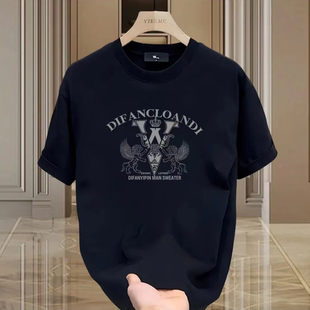 V字飞鹰印花潮牌夏季t恤男女短袖潮流百搭宽松上衣半袖体恤衫衣服