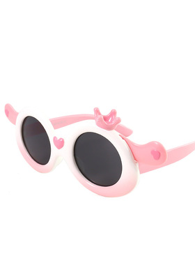 儿童防晒太阳镜卡通可爱玉桂狗超萌墨镜皇冠防紫外线遮光眼镜玩具
