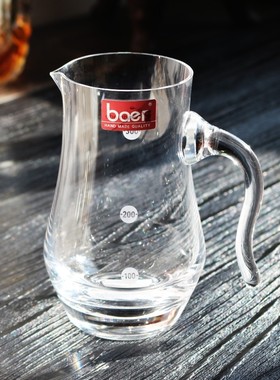 Baer水晶玻璃宴会带把红酒醒酒器 刻度白酒分酒器 洋酒公杯倒酒壶
