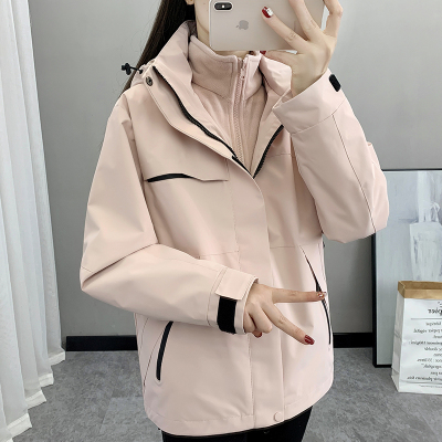 冲锋衣外套女款2025秋冬新款三合一可拆卸小个子防风防水加厚风衣