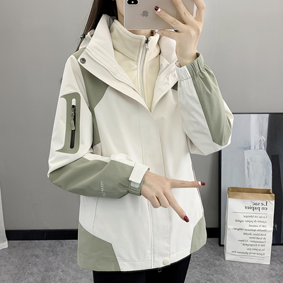 三合一可拆卸防风冲锋衣外套潮女
