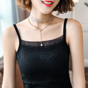 吊带女打底衫莫代尔罗纹背心大码夏黑色背心缎面小吊带西装内搭
