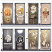 玄关装 饰画轻奢入户门贴纸走廊过道现代简约新中式 衣橱门玻璃门贴