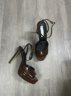 出口孤品 外贸原单  漆皮棕红色超高跟女鞋37.5-40码晚宴礼服走秀