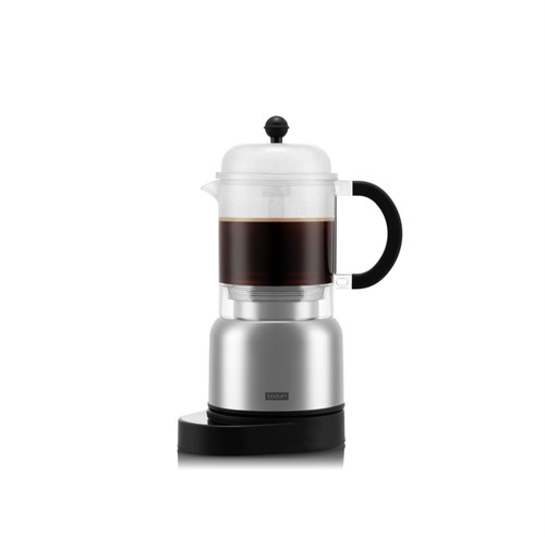 Bodum 电动浓缩咖啡机透明壶 Wi-Fi控制可编程定时器 抛光不锈钢z
