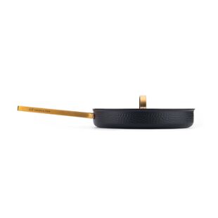 sauce 黄铜锤纹带盖煎锅 YArvet black lid with hammered pan