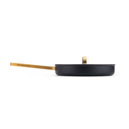 YArvet hammered black sauce pan with lid vt 黄铜锤纹带盖煎锅