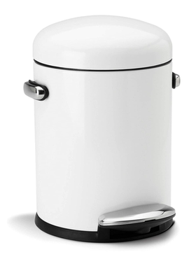 Y simp  进口4.5升德国白色复古脚踏简约垃圾桶