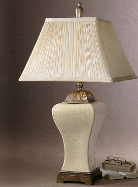 出口美国utter陶瓷台灯美式乡村裂纹陶瓷台灯客厅台灯床头灯