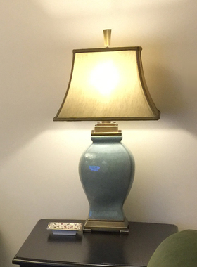 出口美国utter陶瓷台灯美式裂纹台灯客厅书房样板房装饰台灯