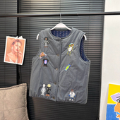 出货中MS小人国奇遇手工钉珠正反两穿棉马甲时髦秋冬背心女外套