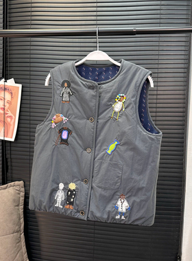 【MS10/31新品】小人国奇遇手工钉珠正反两穿棉马甲