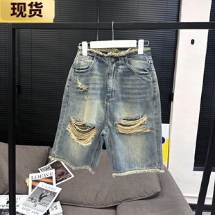 【现货】章章/8.8 20:00 松弛感须边腰头 少见做旧黄调牛仔中裤