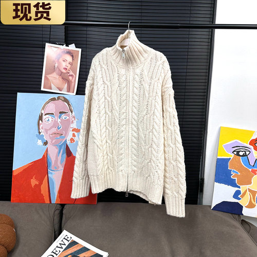 现货4P chao夯实1030g! 感满满 粗针大毛衣外套女秋冬针织开衫