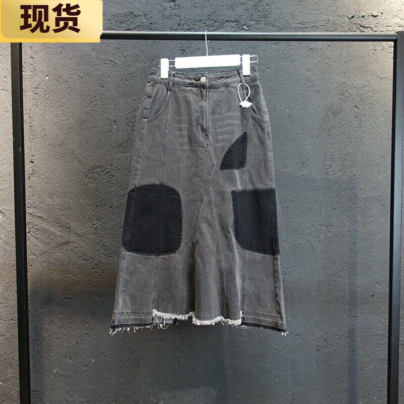 韩版复古风显瘦百搭牛仔半身裙