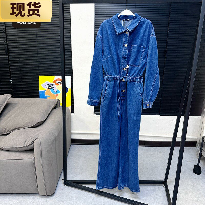 【现货】MS时髦休闲家boyish连体牛仔裤女上衣阔腿裤女高腰显瘦图片