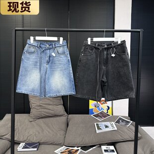 现货VC细腰带复古回潮的美式牛仔短裤时尚夏季新款女