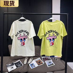现货章章 可爱奶牛 特滑双股精棉宽松印花春夏T恤