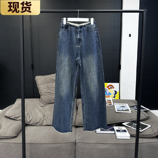 vintage长裤 rock街边毛边撞色水洗牛仔裤 MS模仿不来 现货