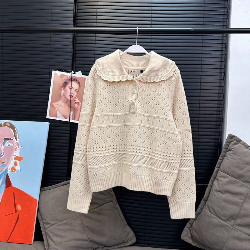 章章12/10 温莎雪夜 全羊毛镂空钩织翻领毛衣,女装/女士精品,汉服上装,淘宝优惠券,粉丝福利购,淘宝优惠卷