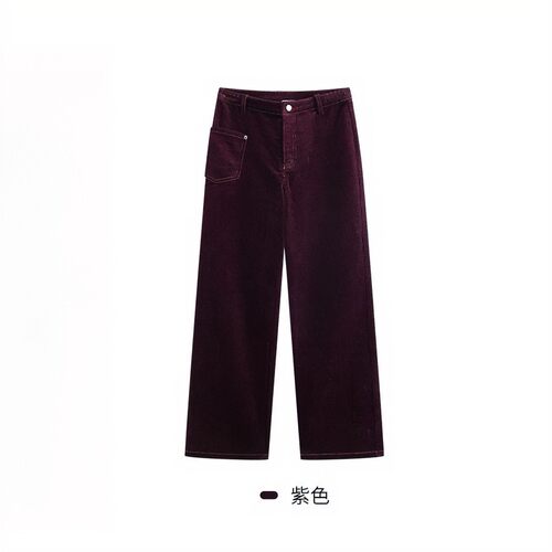【MS9/23新品】云茉绿＆莓绒紫全棉复古灯芯绒裤MT26106