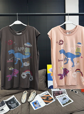 现货章章 恐龙星球 莫代尔羊毛boyish感软薄背心