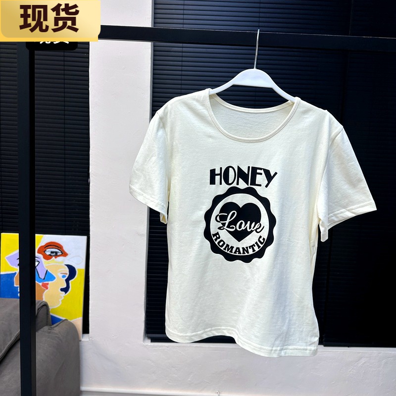 【现货】顽童My Honey! 甜心小T恤女早春短袖设计感小众印花上衣 女装/女士精品 T恤 原图主图