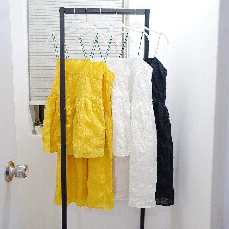 MONA吊带连衣裙新款夏法国小众桔梗裙很仙的白色高腰吊带裙