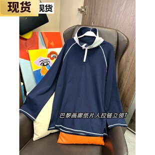 宽松新款 女长袖 人鱼_巴黎画廊拉链立领短外套秋季 上衣 现货