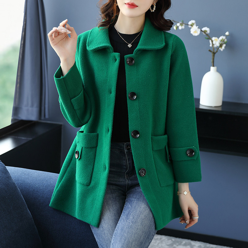 2022年新款双面羊绒大衣女中年妈妈装胖mm加肥加大码宽松毛呢外套怎么看?