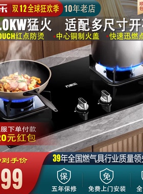 Macro/万家乐 AY5C燃气灶双灶嵌入式大火力天然气液化气家用C2T1