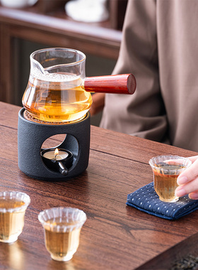 轻奢高档暖温茶炉花茶壶蜡烛煮茶炉陶瓷底座加热炉保温明火煮茶器