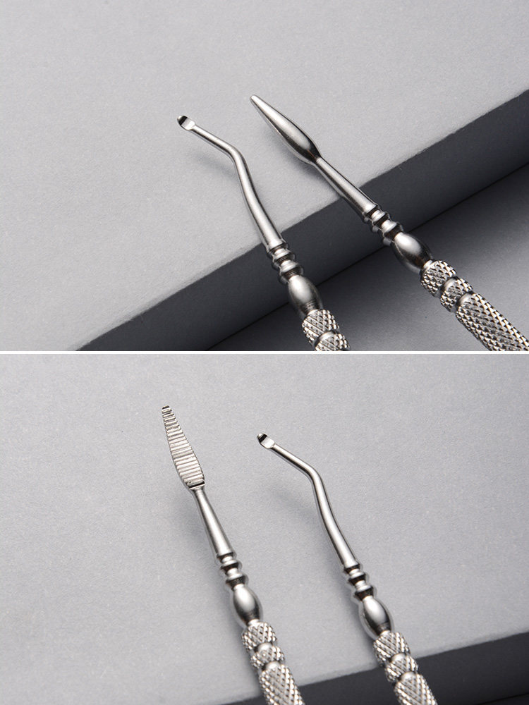 스테인레스 스틸 네일 피커 더블 헤드 네일 그루브 특수 스푼 내향성 네일 도구 이물질 염증 청소 발톱 및 페디큐어 인공물 버클