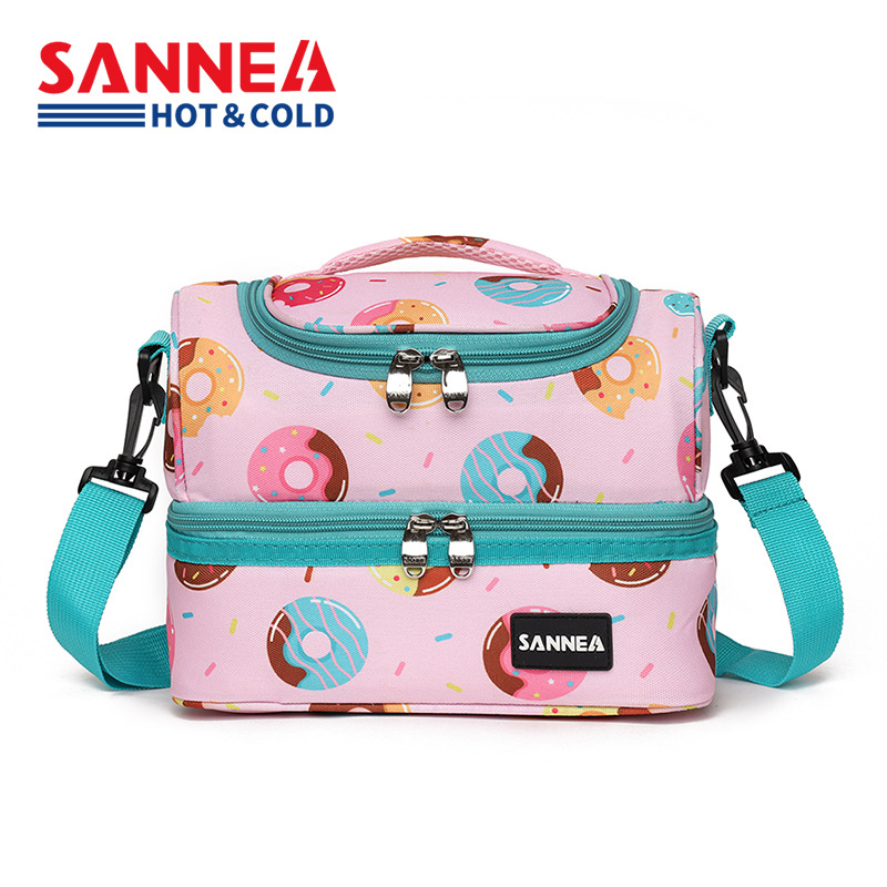 SANNE新款儿童卡通保温包亚马逊学生带餐饭盒袋 跨境手提保冷冰包