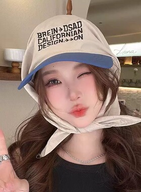 百搭防晒帽打结兔耳朵蝴蝶结发带户外运动头带吸汗止汗弹力头饰帽