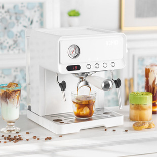 KJMD小方砖K929家用煮意式 咖啡机手动半自动小型蒸汽奶泡泵压萃取