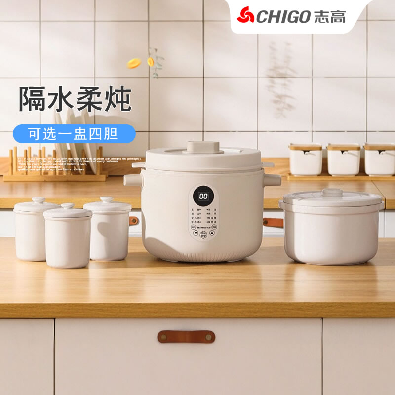 Chigo志高全自动隔水电炖锅智能预约定时煲汤砂煲燕窝白瓷炖盅胆