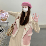动销款25冬皮毛一体马甲2D116-7257-P115K168品质针织裙P105K158，女装马甲，2D116